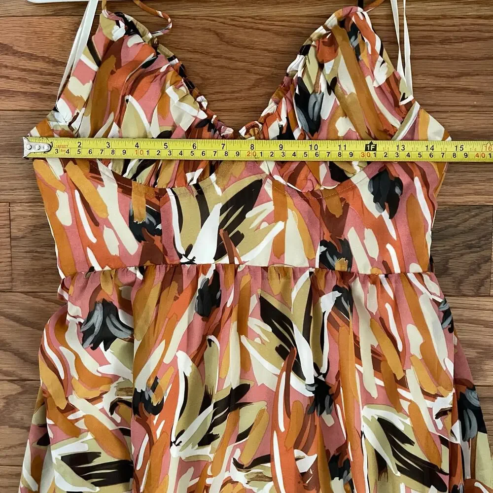 Hello Molly Womens 4 Painted By The Sun Sundress Multicolor Floral Casual - Picture 7 of 10